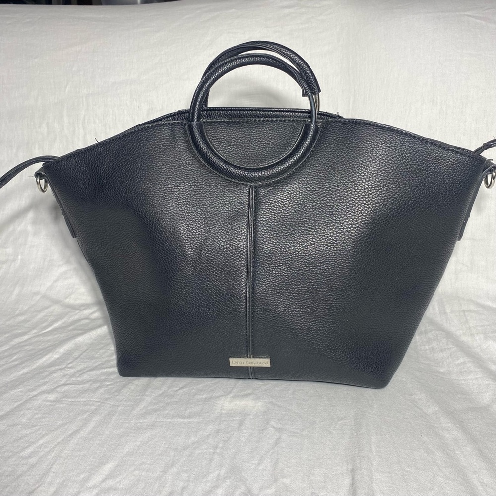 Enzo Angiolini Black Leather Satchel